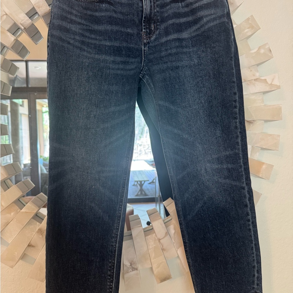 Old Navy Mid Rise Boyfriend Dark Wash Ankle Jeans